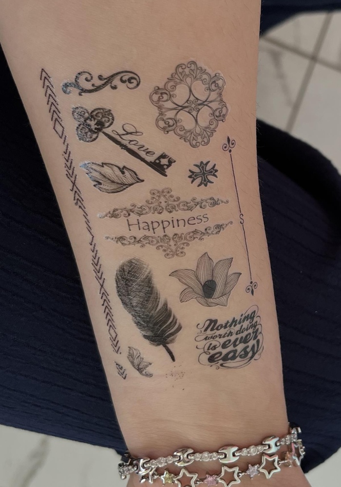 Geçici Karışık Figürlü Mini Dövme Tattoo