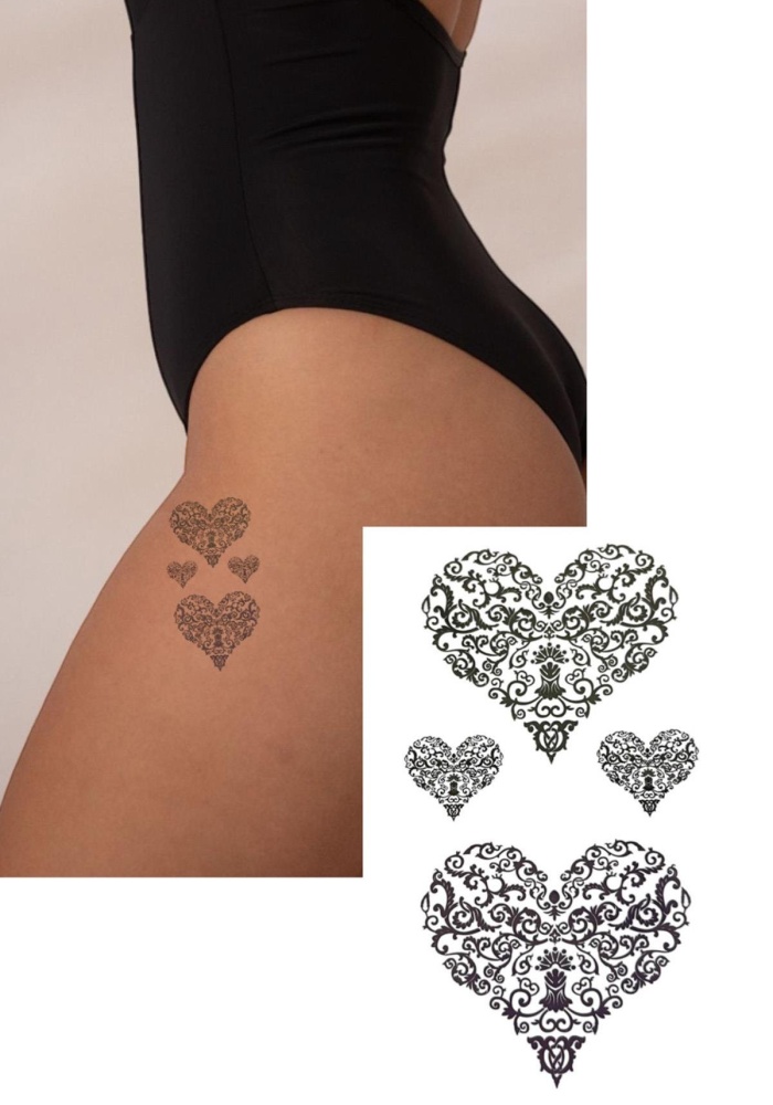 Geçici Kalp Figürlü Mini Dövme Tattoo