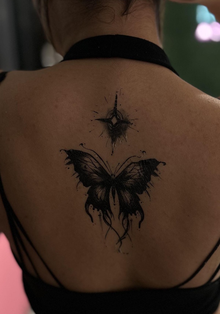 Geçici Kelebek Figürlü Dövme Tattoo