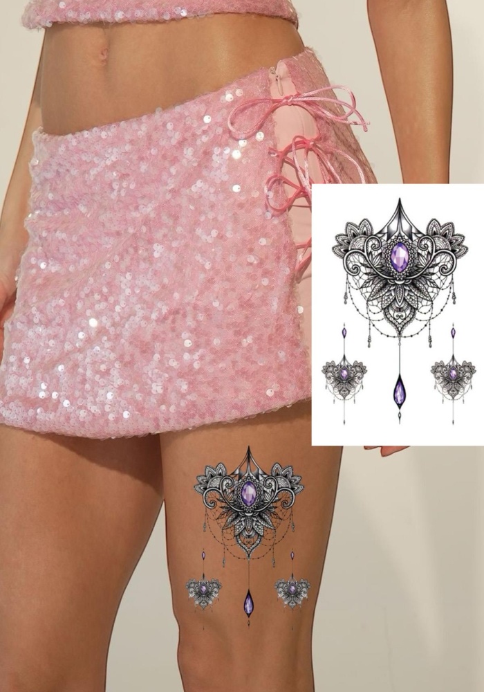 Geçici Lotus Figürlü Dövme Tattoo