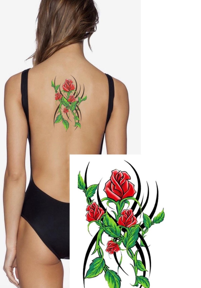 Geçici Gül Figürlü Dövme Tattoo