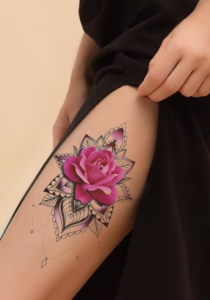 Geçici Çiçek Figürlü Dövme Tattoo