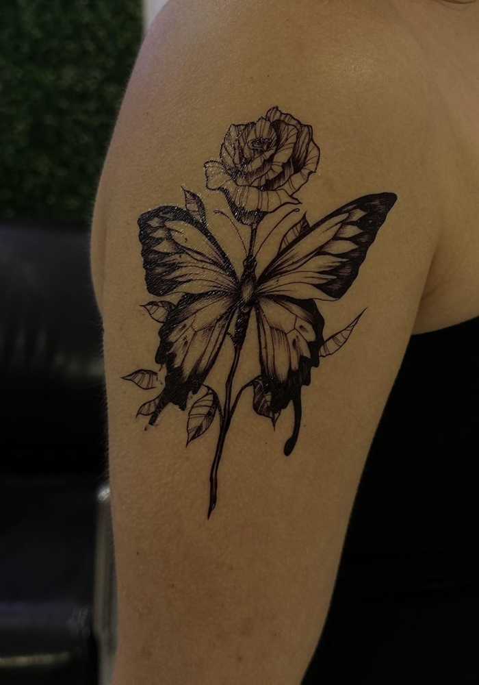 Geçici Kelebek Figürlü Dövme Tattoo