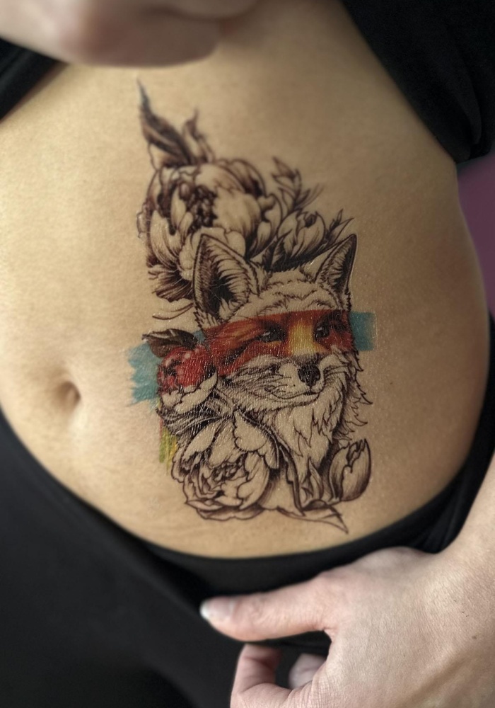 Geçici Tilki Figürlü Dövme Tattoo