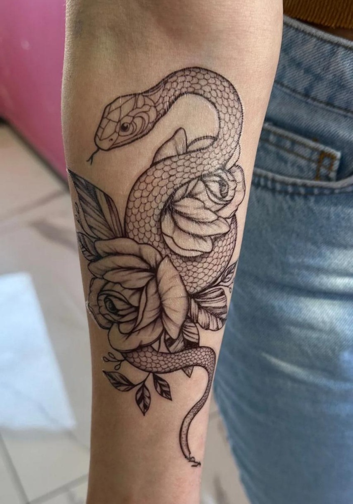 Geçici Yılan Figürlü Dövme Tattoo