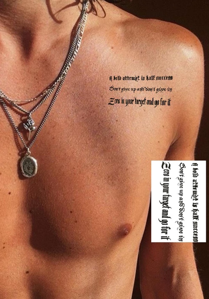 Geçici Yazı Detaylı Mini Dövme Tattoo