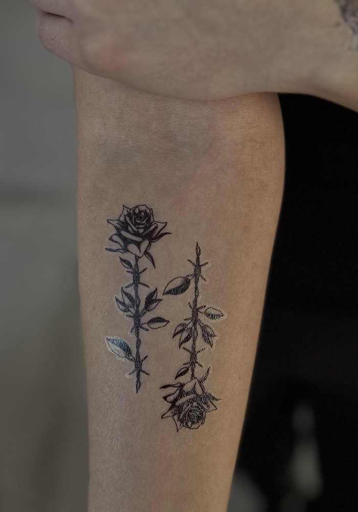 Geçici Gül Figürlü Mini Dövme Tattoo