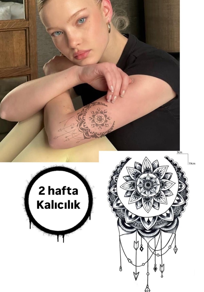 Geçici Lotus Figürlü Dövme Tattoo