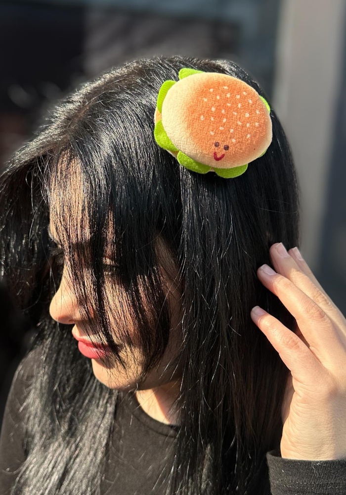 Karışık Renk Hamburger Figürlü Yan Toka
