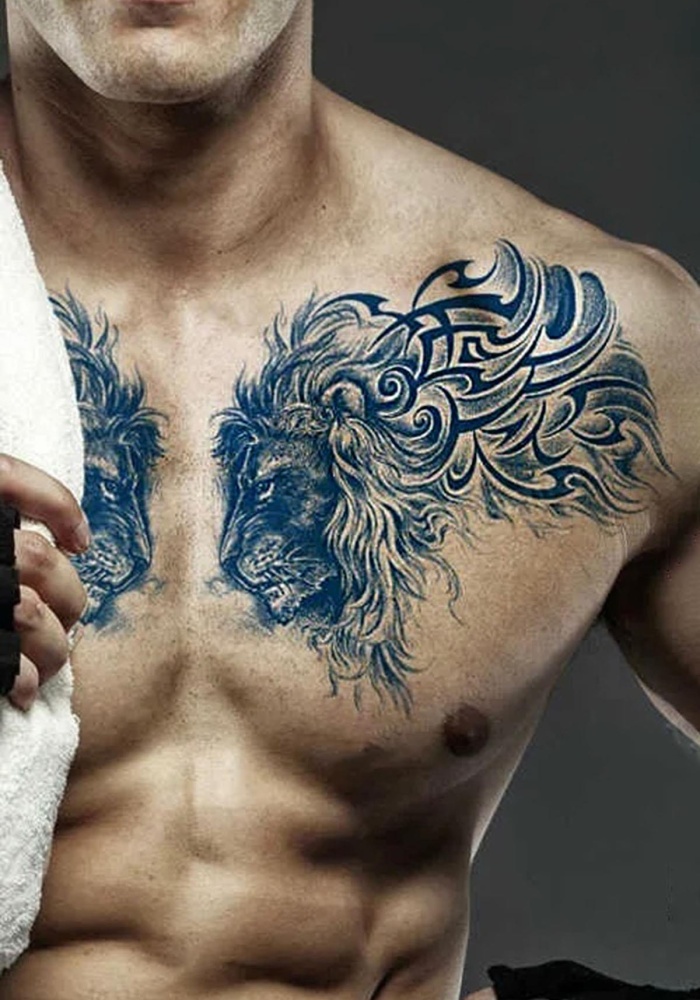 Aslan Figürlü 12 Saat Sonra Kararan Geçici Dövme Tattoo