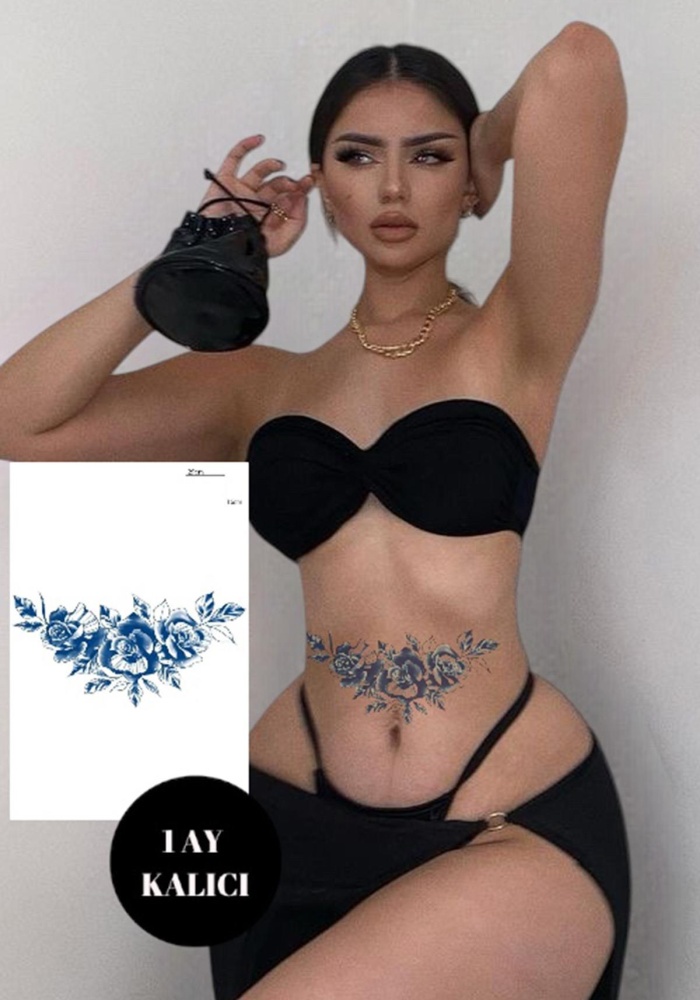 Çicek Figürlü 12 Saat Sonra Kararan Geçici Dövme Tattoo