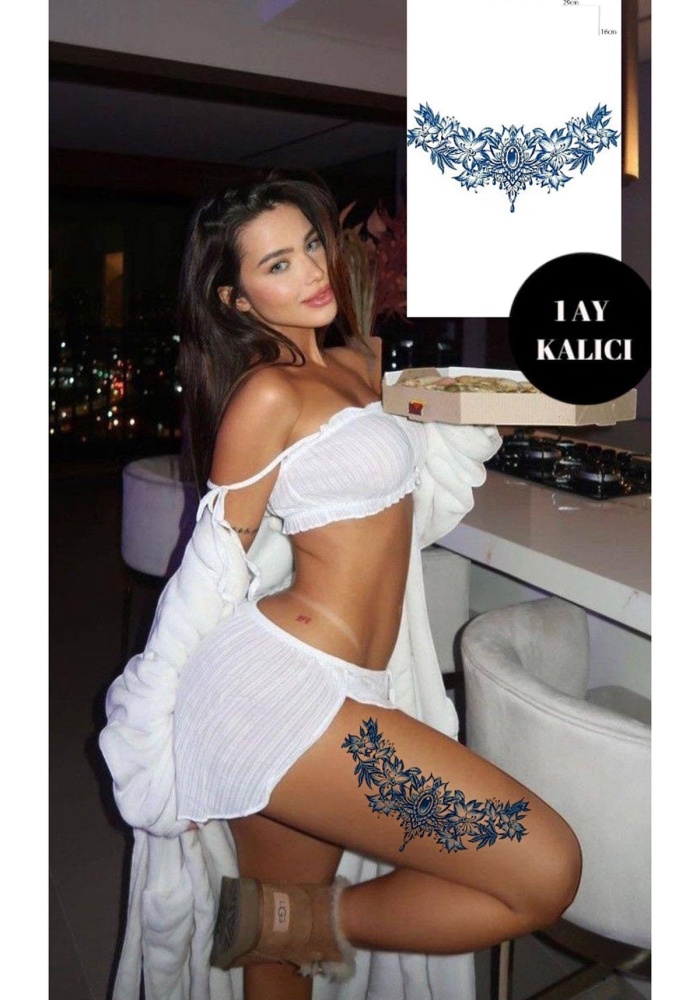 Çiçek Figürlü 12 Saat Sonra Kararan Geçici Dövme Tattoo