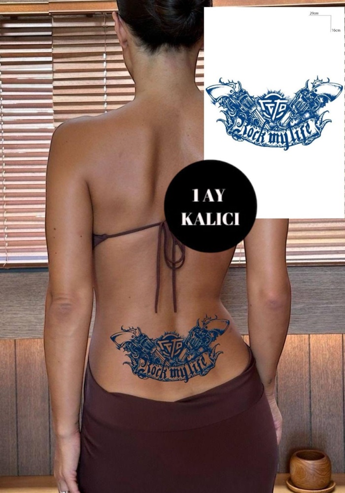 Tabanca Figürlü 12 Saat Sonra Kararan Geçici Dövme Tattoo