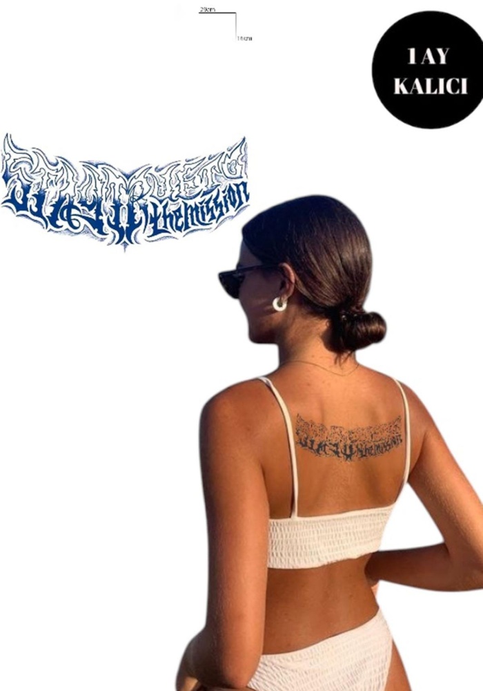 Yazı Detaylı Figürlü 12 Saat Sonra Kararan Geçici Dövme Tattoo