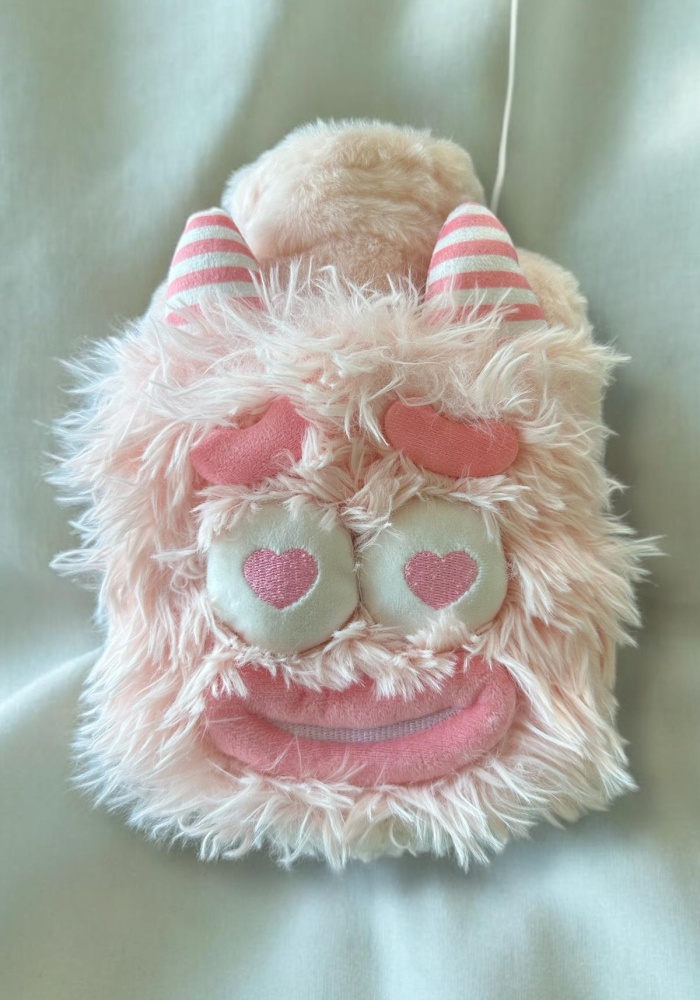Pembe Renk Canavar Figürlü Peluş Sıcak Su Torbası