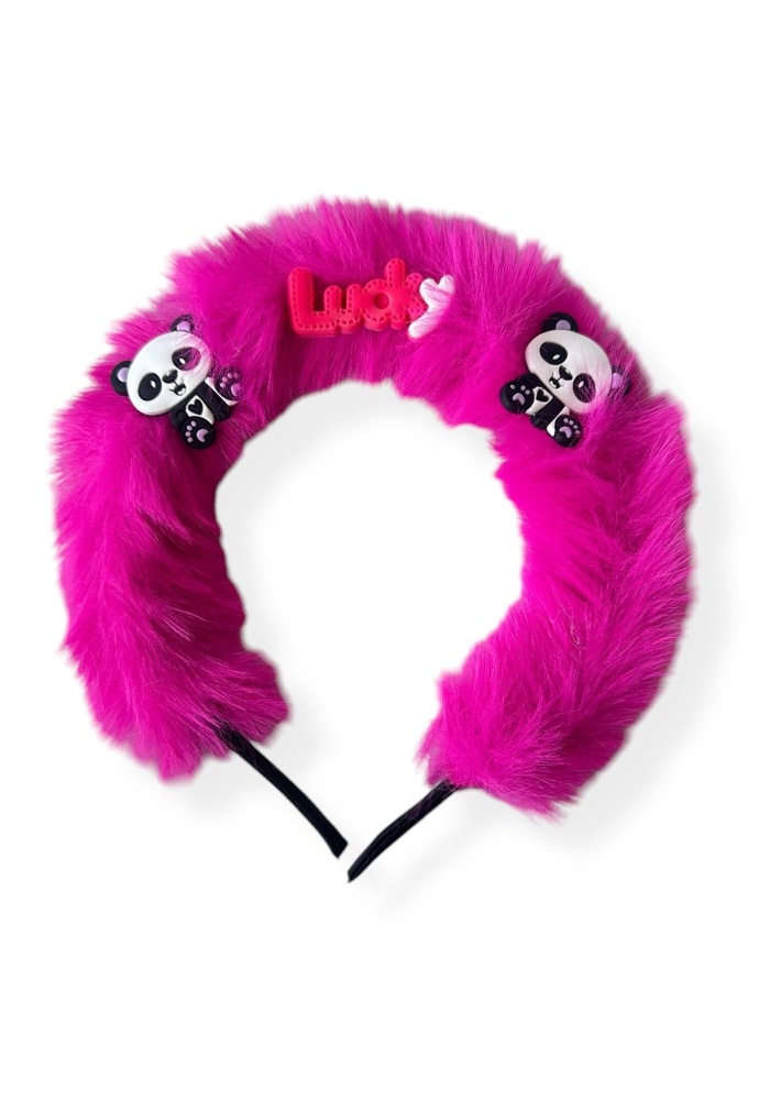 Pembe Renk Panda Figürlü Peluş Taç