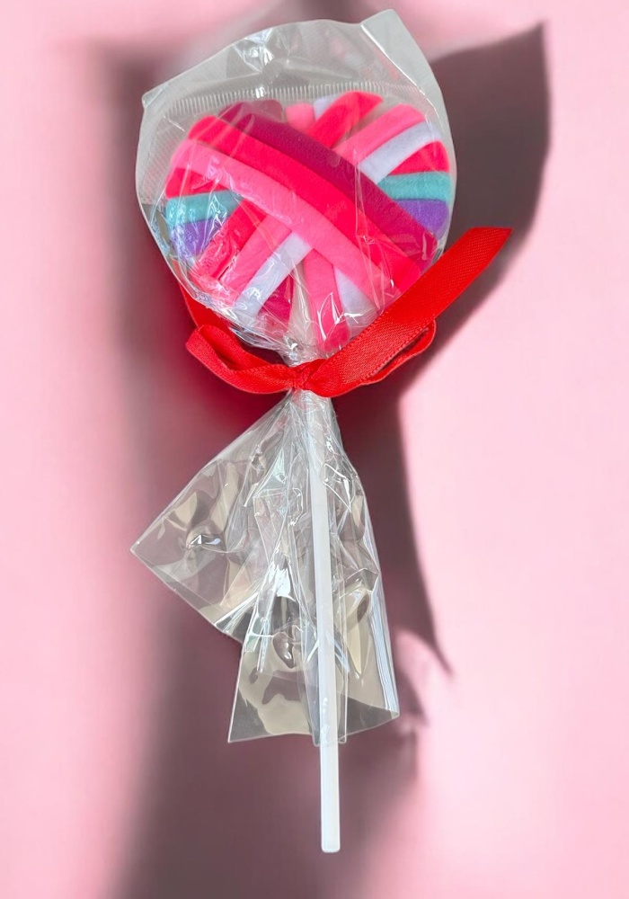 Karışık Renk Kalp Ve Lolipop Figürlü Lastik Toka Set