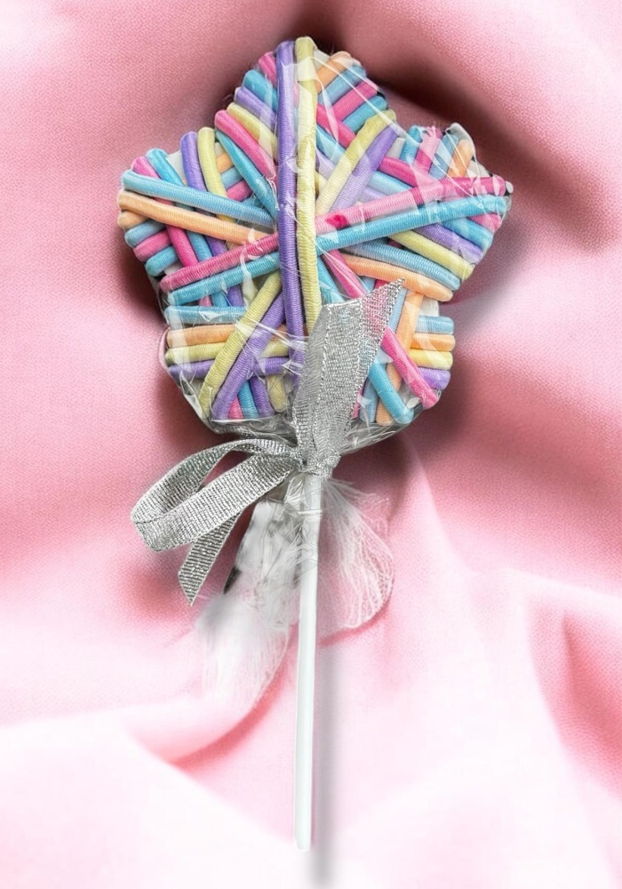 Karışık Renk Yıldız Ve Lolipop Figürlü Lastik Toka Set