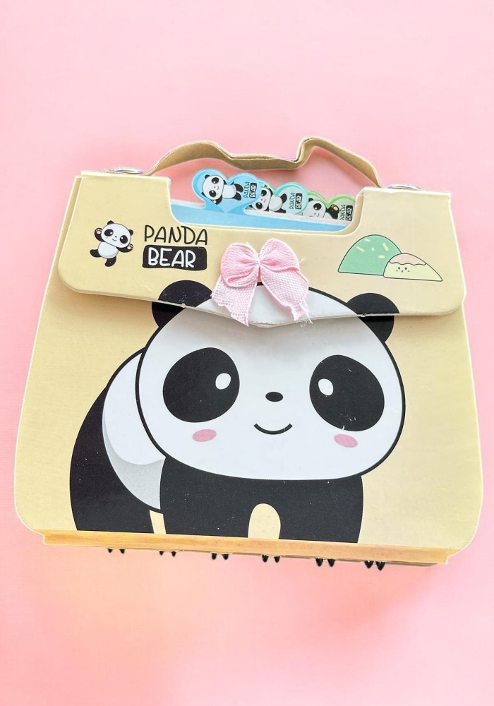 Sarı Renk Panda Figürlü Not Defteri