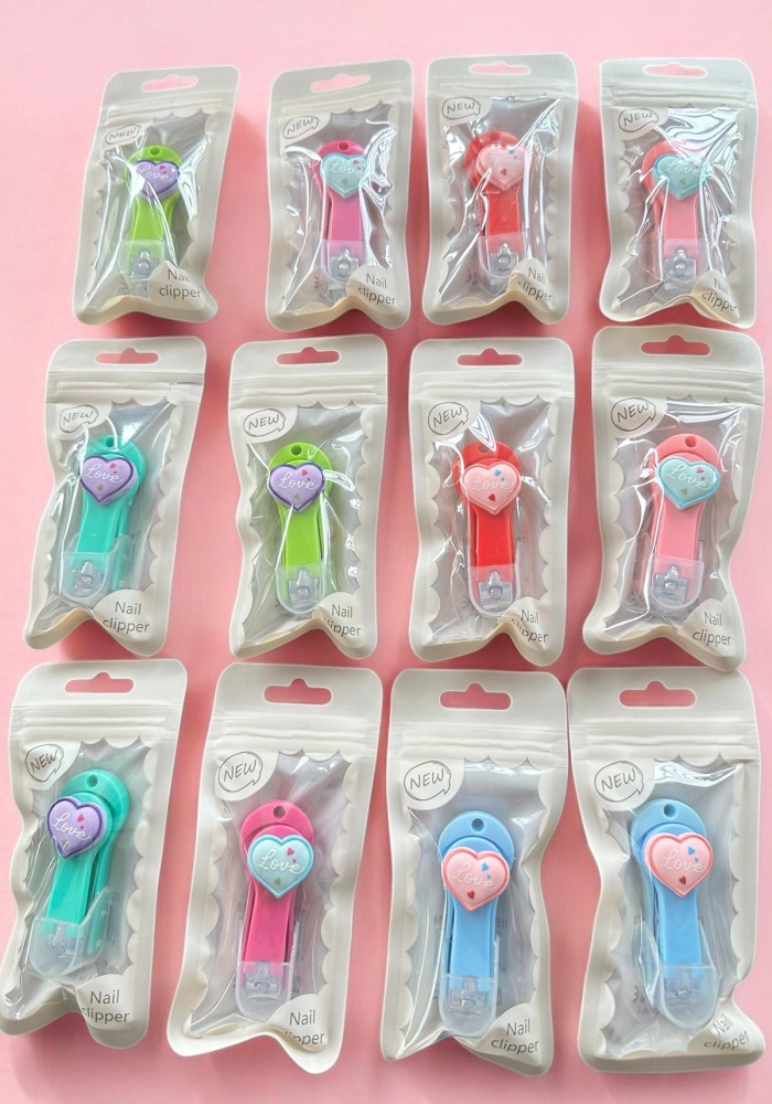 12li Karışık Renk Kalp Figürlü Tırnak Makası Set