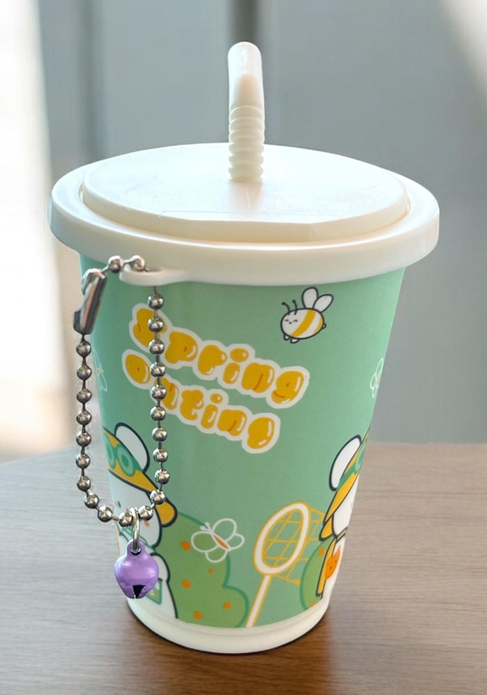 Yeşil Renk Milkshake Figürlü Anahtarlık Detaylı Kutulu Islak Mendil