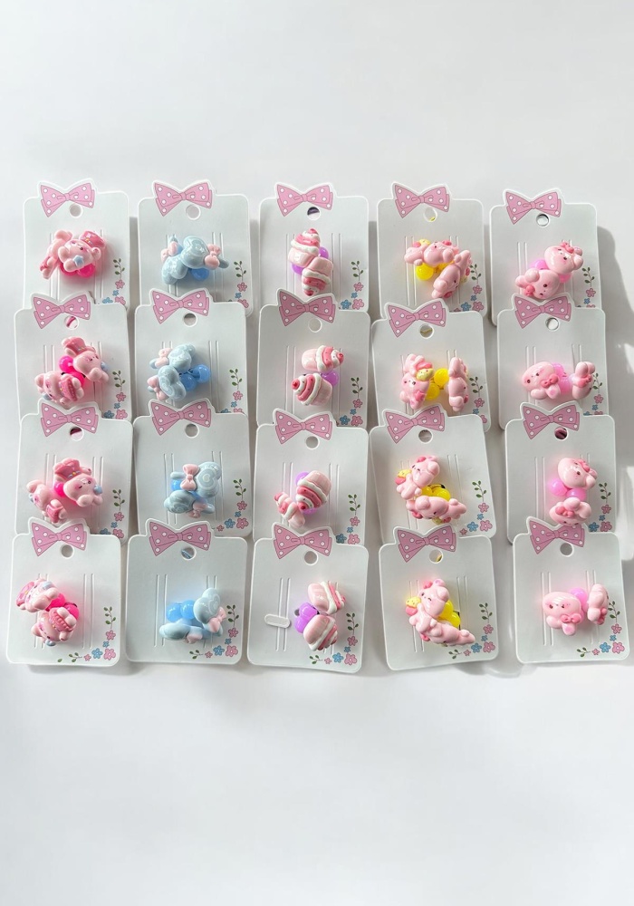 20li Karışık Renk Karışık Figürlü Lastik Toka Set