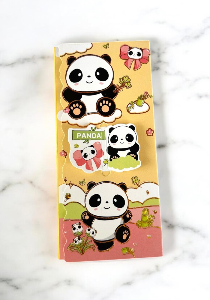 Sarı Renk Panda Figürlü Yapışkanlı Not Kağıdı