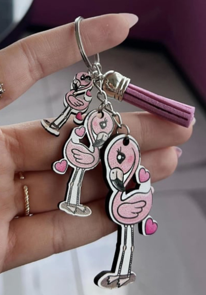 Pembe Renk Flamingo Figürlü Anahtarlık