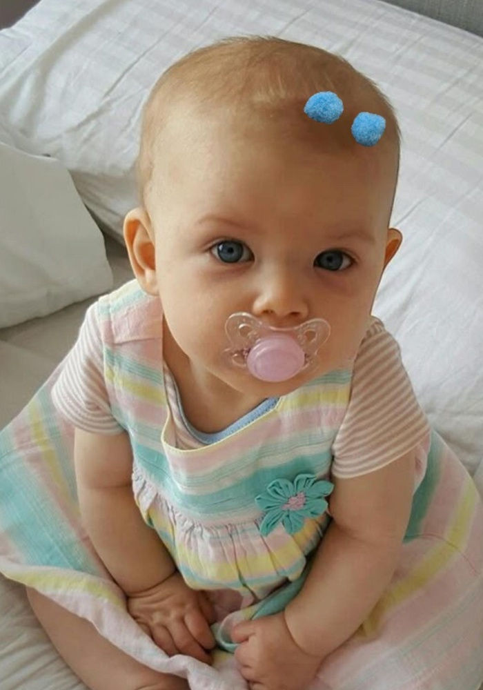 2li Mavi Renk Ponponlu Saçsız Bebek Tokası