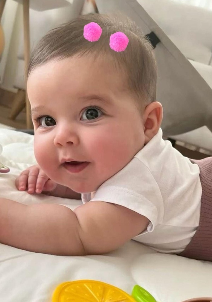 2li Pembe Renk Ponponlu Saçsız Bebek Tokası