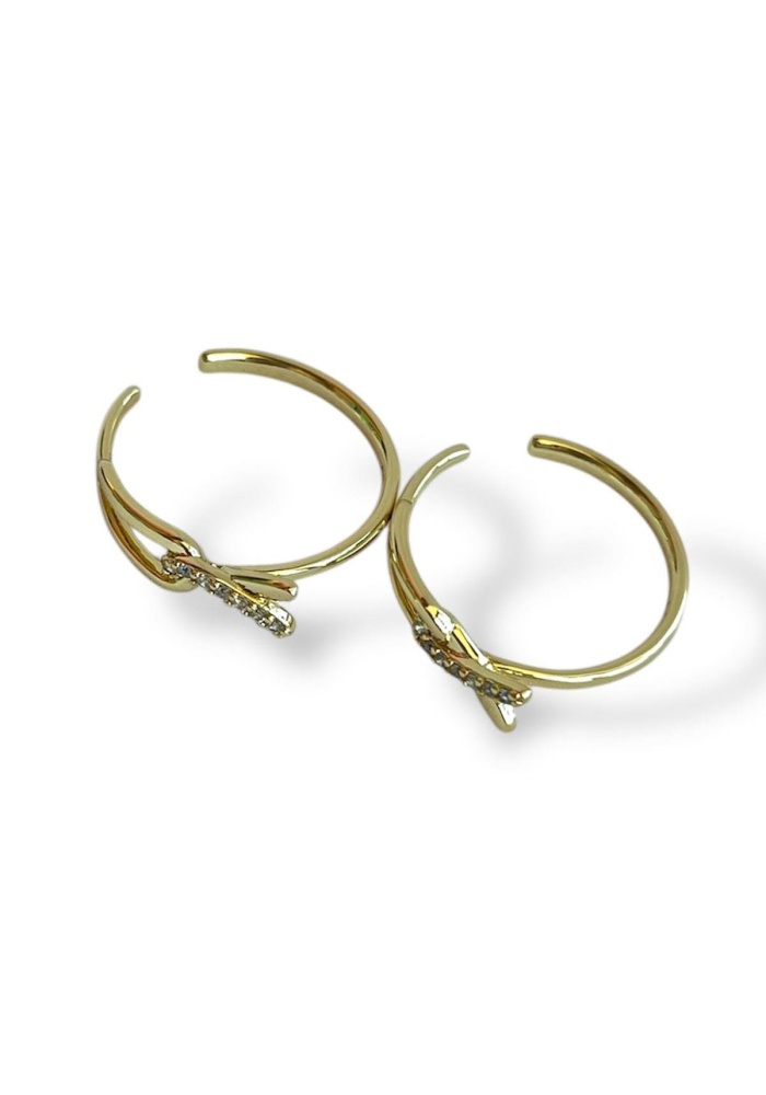 Altın Renk Taş Detaylı Çelik Xuping Ear Cuff (Çift)