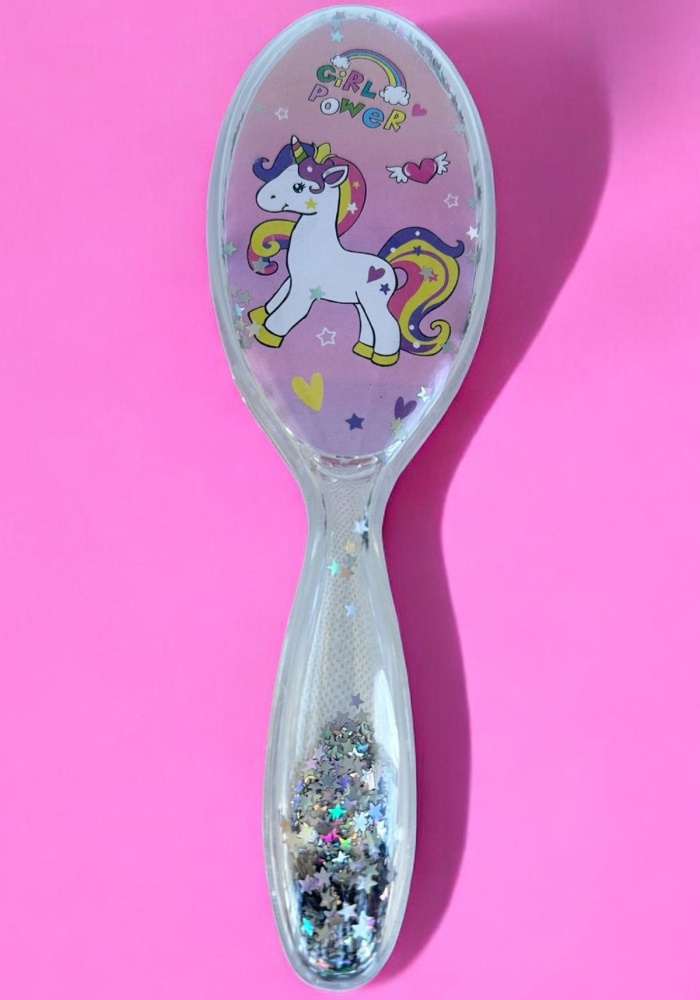 Karışık Renk Unicorn Figürlü Sim Detaylı Saç Fırçası/ Tarak