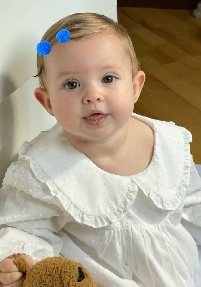 2li Lacivert Renk Ponponlu Saçsız Bebek Tokası
