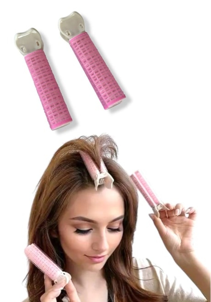 Toz Pembe Renk Saç Kabartma Tokası/ Bigudi (Çift)