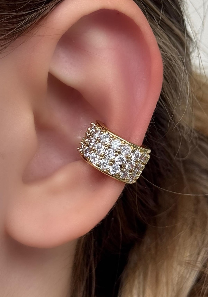 Altın Renk Taş Detaylı YSX Ear Cuff (Tek)