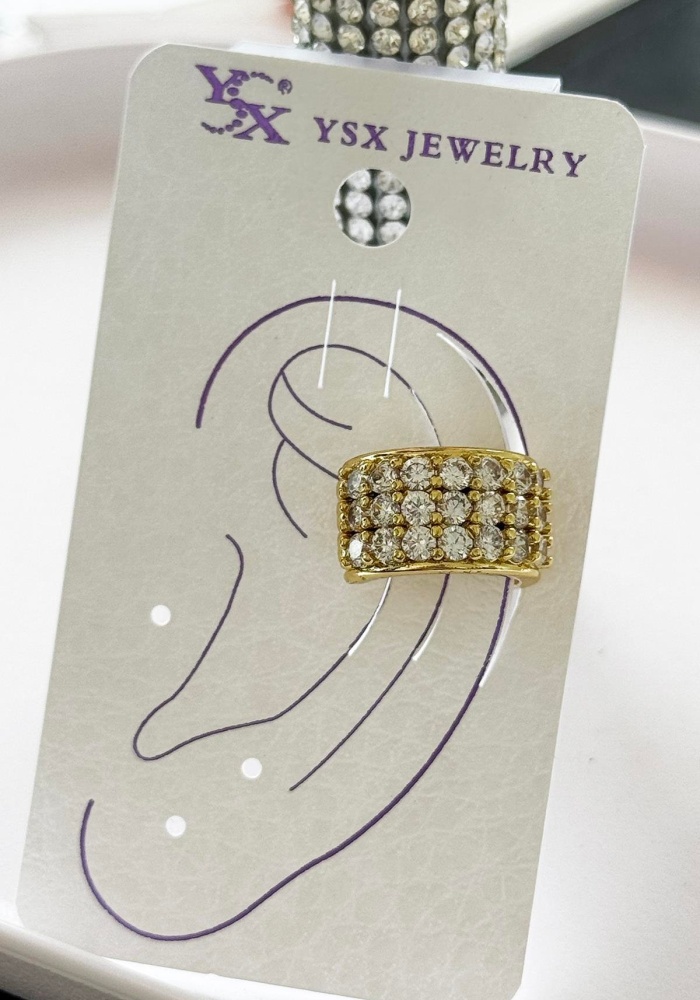 Altın Renk Taş Detaylı YSX Ear Cuff (Tek)