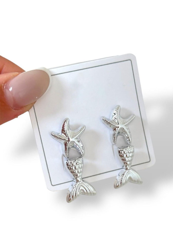 Gümüş Renk Karışık Figürlü Küpe Set