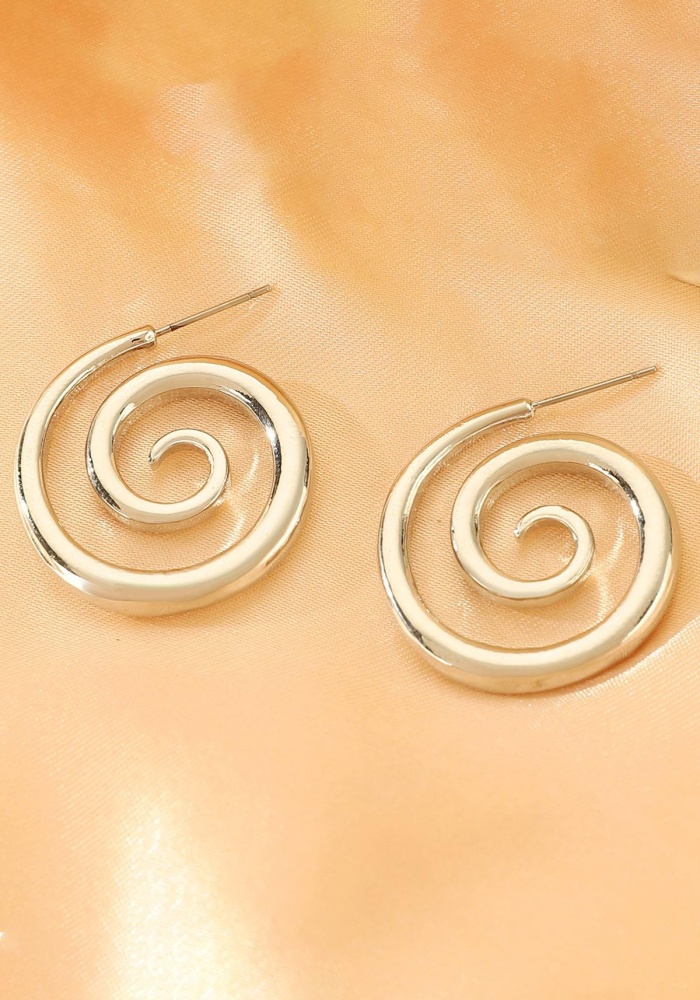Gümüş Renk Spiral Halka Küpe (Çift)