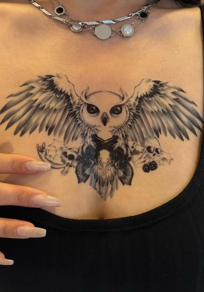 Geçici Baykuş Dövme Tattoo
