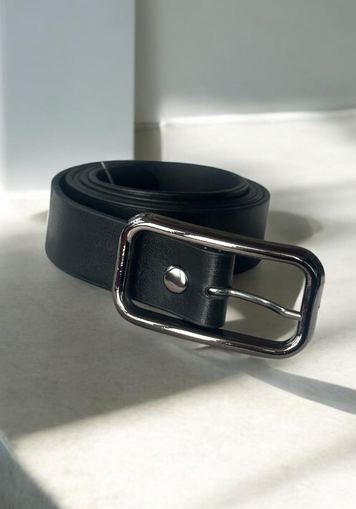 Siyah Renk Deri Detaylı Kadın Kemer