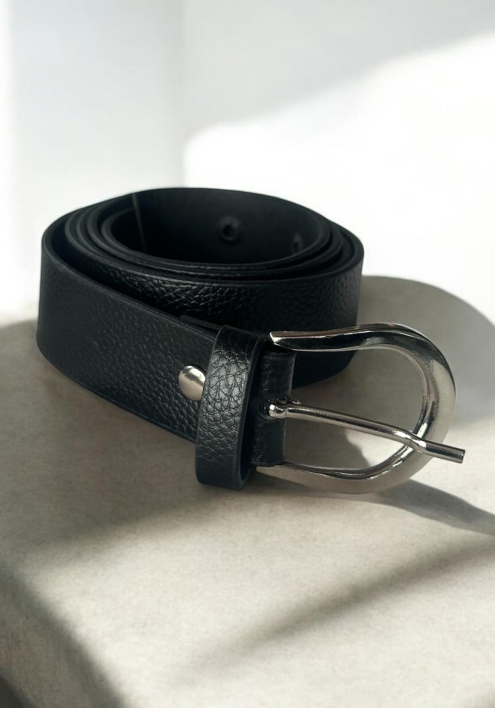 Siyah Renk Deri Detaylı Kadın Kemer