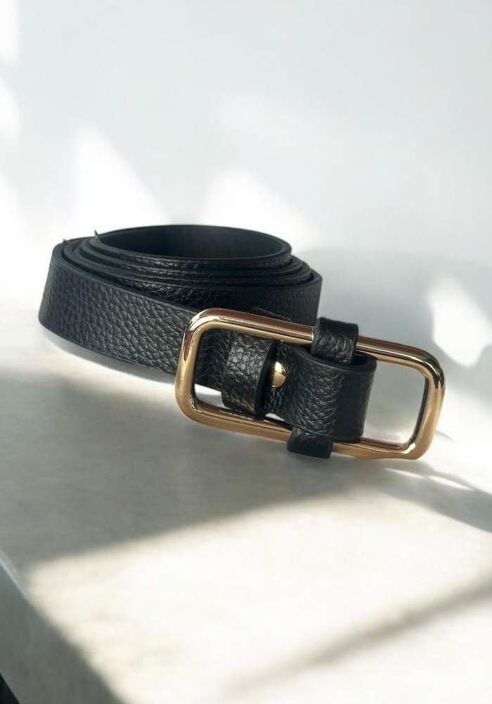 Siyah Renk Deri Detaylı Kadın Kemer