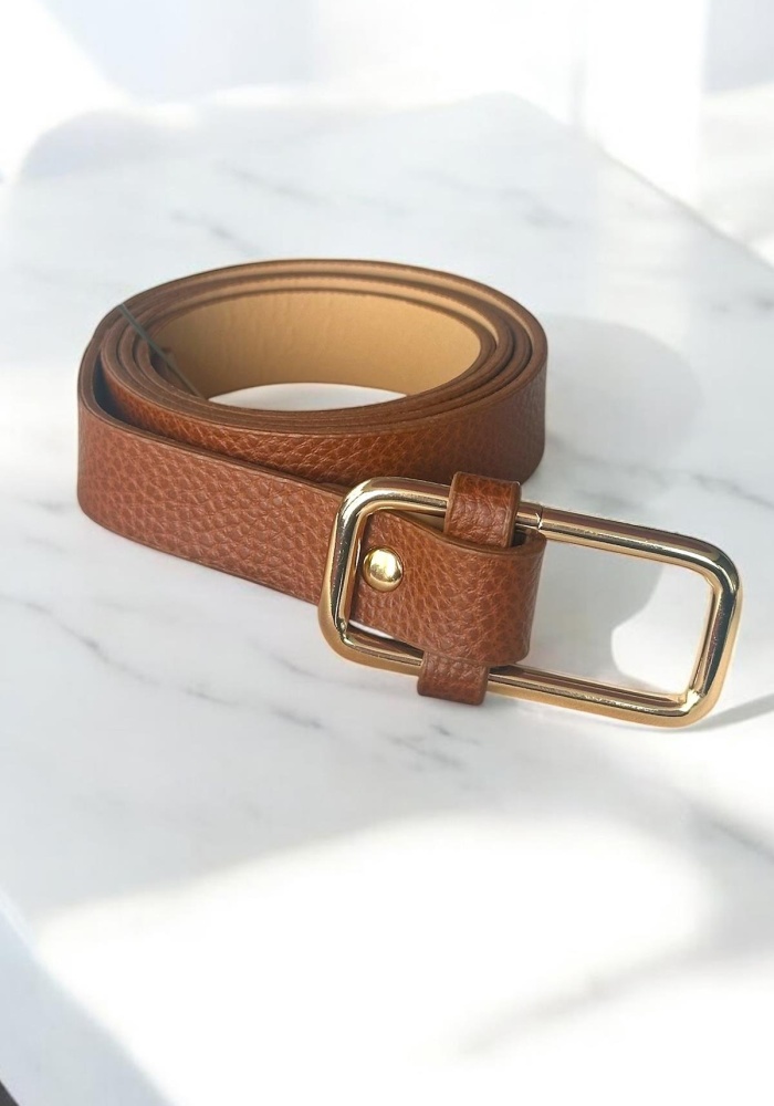 Kahve Renk Deri Detaylı Kadın Kemer