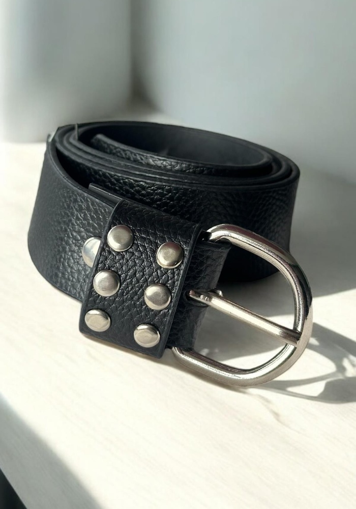 Siyah Renk Deri Detaylı Kadın Kemer