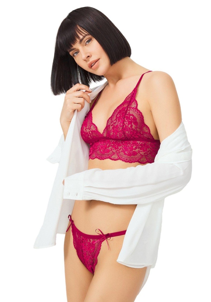 Dantelli Transparan Balensiz Kadın Sütyen Takımı CH1803