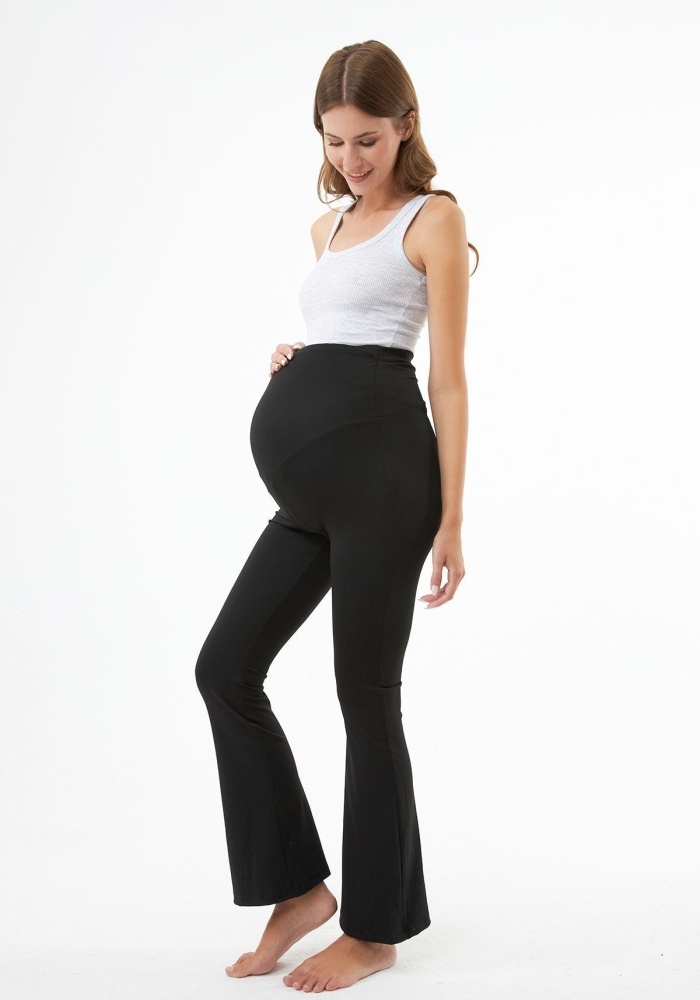 Yüksek Bel Hamile İspanyol Paça Kadın Tayt CH1077