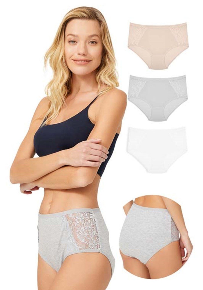 Büyük Beden Dantelli Klasik Pamuk Kadın Bato Big Size Bikini  Külot CH0740