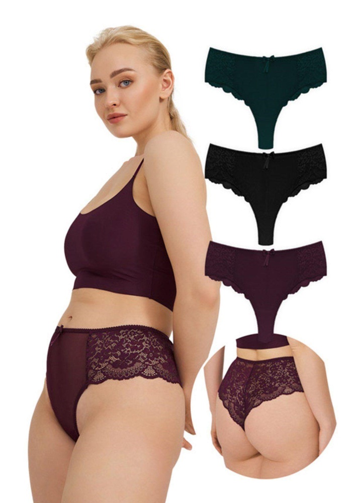 Dantelli Tül Detaylı Brezilya Külot CH6005