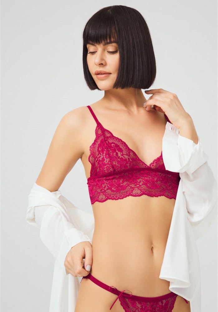 Dantelli Transparan Balensiz Kadın Sütyen Takımı CH1803