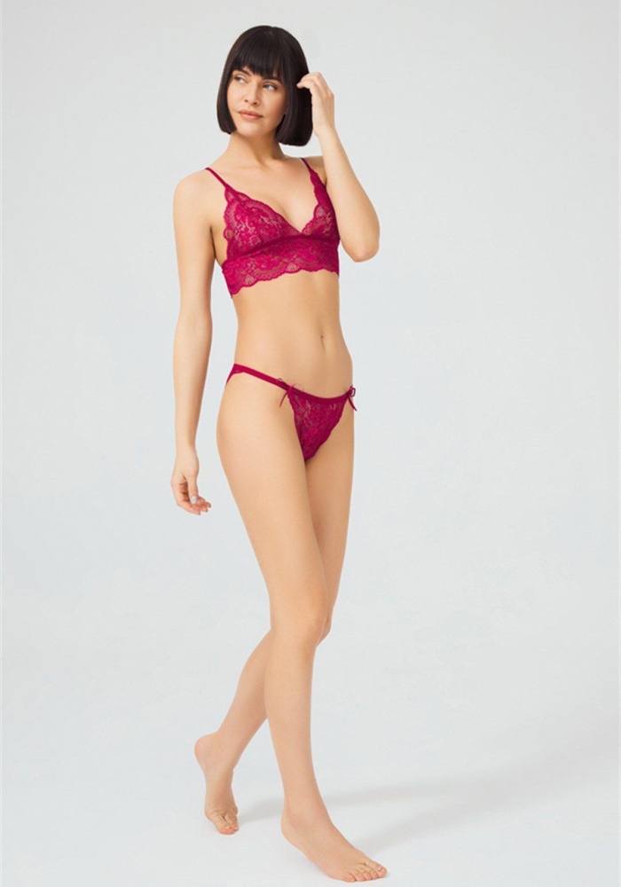 Dantelli Transparan Balensiz Kadın Sütyen Takımı CH1803